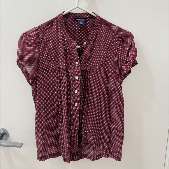 American Eagle Polka Dot Shirt/Blouse - Picture 1 of 7